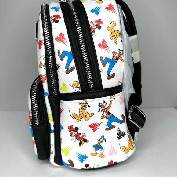 Loungefly Disney Parks Fab 5 Mickey Minnie Goofy Donald Pluto Mini Backpack - Picture 3 of 8